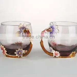 Popular Daisy Design Pewter Enamel Water Cup Roro Brand thumbnail-1