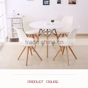 MDF Dining Table With Metal Frame & Beech Wood Legs thumbnail-6