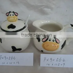 Ceramic Sugar Pot in Cow Design thumbnail-1