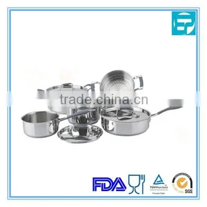 10pcs Stainless Steel Cookware With Silicone Handle thumbnail-1