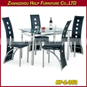 Modern Dining Room Set With Glass Table Top thumbnail-1