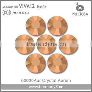 PRECIOSA Flat Back Hot Fix Rhinestones, Crystal Aurum MC Chaton Rose VIVA12 thumbnail-1