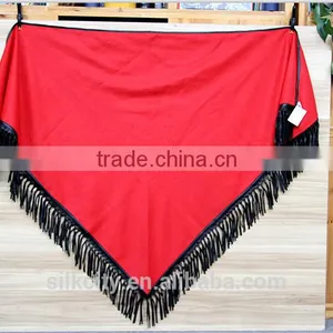 Fringe Hem Custom Winter Pashmina 100% Cashmere Triangle Scarf thumbnail-2