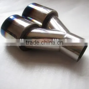 Blue Burnt Exhaust Dual Straight Tip Polished Stainless Steel thumbnail-3
