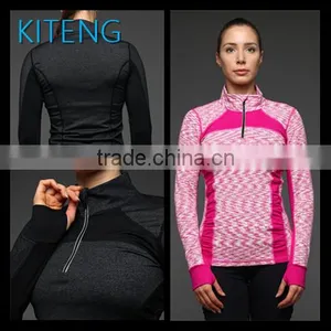 Kiteng 2016 New Design Women's Yoga Coat Fitness Running Sport Hooded Jacket With 1/4 Zipper Office In USAsmall Minimum thumbnail-1