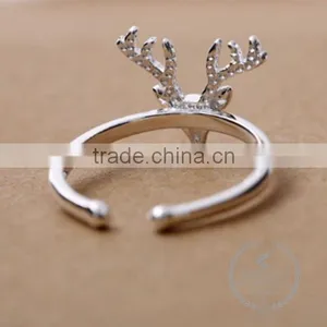 925 Sterling Silver Chrismas Elk Solid Silver Adjustable Ring Fashion Women Jewelry 6260547 thumbnail-3