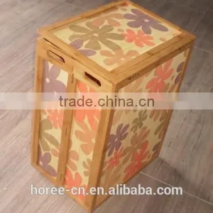High Quality Household Foldable Bamboo Laundry Storage Basket thumbnail-1