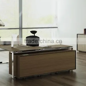 Simple and Clear Design Stainless Steel Leg E1 MDF Manager Table(DIA-series) thumbnail-1