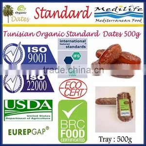 Tunisian Organic Standard Dates, Organic Tunisian Standard Dates, Healthy Fruit , Organic Unbranched Dates 500g Tray thumbnail-1