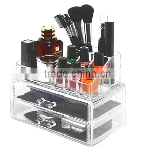 Wholesale Facotry Price 2-Tier Acrylic Cosmetic and Makeup Storage Case Organizer for Acrylic Drawer Storage Organizer thumbnail-2