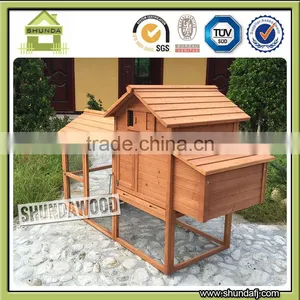 SDC001 Large Portable Wooden Rabbit Hutch Hen House Chicken Coop Double Pet Cage Run thumbnail-1