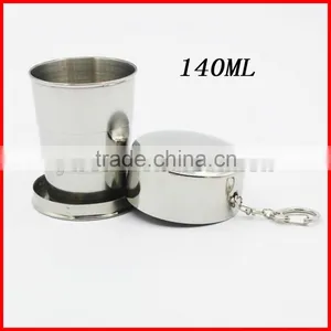 Wholesale Stainless Steel Folding Cup Folding Telescopic Cup Outdoor Folding Cup 304 Folding Cup Camping Climbing on Foot thumbnail-2