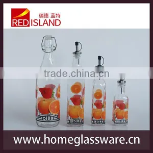 Square Glass Dispenser for Oil and Vinegar With Stopper thumbnail-2