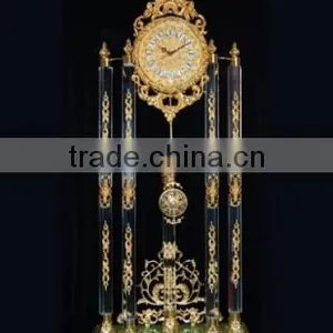 24K Gold Plated Brass Clock, Home Decorative Clock, Romantic Wedding Gold Gild Clock thumbnail-6