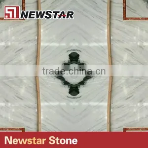 White Marble Slabs Veins Stone Panel Bookmatched Marble Slab thumbnail-3