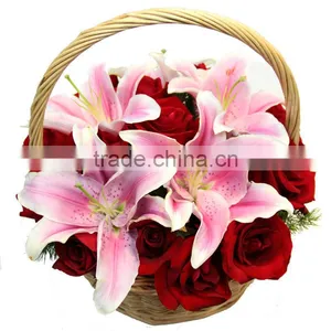 2014 Artificial Flower Basket Gift Empty Wicker Gift Baskets Wholesale thumbnail-1