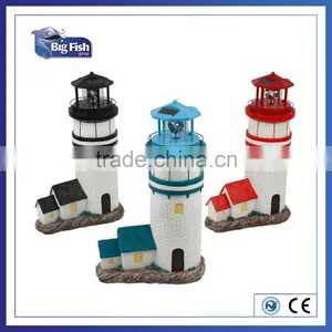 Polyresin LightHouse for Garden Decoration Outdoor LED Solar Light thumbnail-1