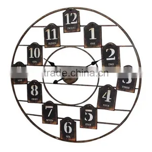 Antique Large Metal Art Wall Clock Wholesale thumbnail-3