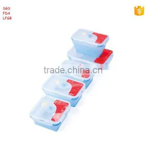 Food Grade Portable Convenient Collapsible Houseware Silicone Foldable Lunch Box thumbnail-4