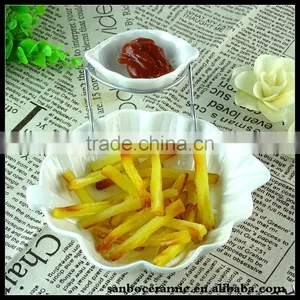 2 Sizes Party Decoration 2 Tier White Shaped Porcelain Plate Tableware Wholesale thumbnail-2
