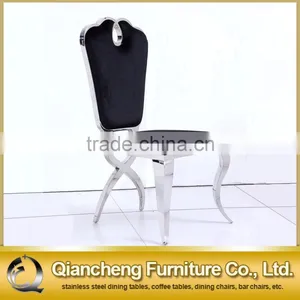 Cross Legs Stainless Steel Dining Chair for Banquet thumbnail-1