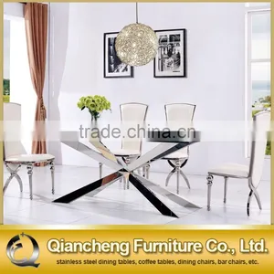 2017 Modern Big Size Glass Top Home Furniture Dining Table thumbnail-5
