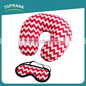 Toprank Colorful Stripes Printed Microbead Pillow And Eyemask Comfortable Neck Pillow Travel Set Sleeping Airline Travel Kit thumbnail-1