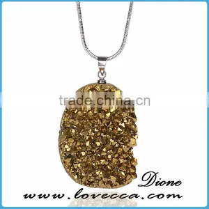Precious Genuine Natural Agate Drusy Pendant Charm Druzy Stones Wholesale thumbnail-4