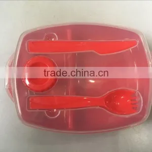 BSCI Factory LFGB FDA Passed 3 Compartment Lunch Box,Plastic Food Container thumbnail-1
