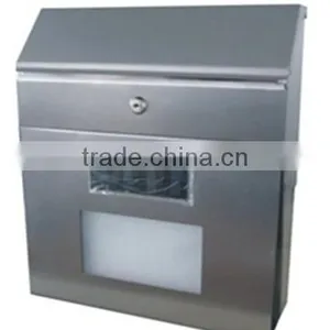 FQ-199 Solar Power Stainless Steel Mailbox for Wall Mounted With House Numbers thumbnail-1
