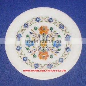 Marble Inlay Plate Semi Precious Stone Inlaid Plate thumbnail-1