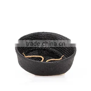 Black Seagrass Basket/ Storage Basket/ Laundry Seagrass Basket thumbnail-6