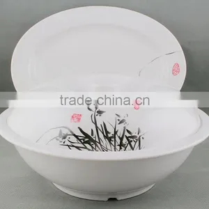 White Imitation Ceramic Melamine Plate Bowl Tableware Dinnerware Set ,mt1196 Melamine Tableware Pots thumbnail-1