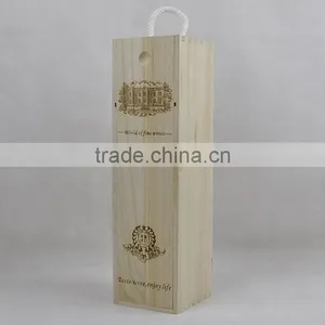 2016 Wholesale Cheap Wooden Single Bottle Red Wine Box thumbnail-3