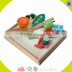 Wholesale Wooden Toddler Cutting Toy Creative Wooden Toddler Cutting Vegetables and Breads Toy Hot Toddler Cutting Toy W10B038 thumbnail-1