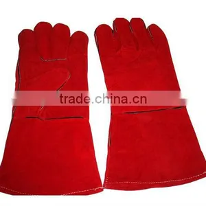 14 Inch Red Cow Split Leather Welding Working Gloves, Welding Gloves,safety Gloves From Guangzhou Factory thumbnail-1