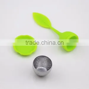 Colorful Leaf Shape Silicone Tea Infuser With Stainless Steel thumbnail-6
