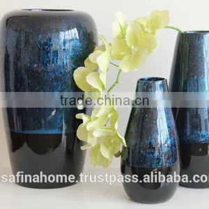 Round Colored Lacquer Decorative Flower Vase thumbnail-1