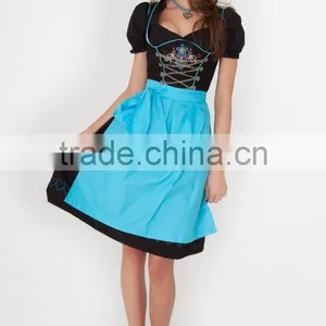 HAND MADE''SKY BLUE100%COTTON DIRNDL GERMAN BAVARIAN DRESS thumbnail-1