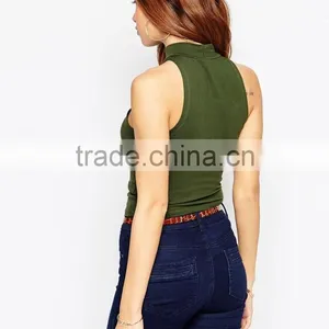 China Factory OEM ODM 2015 New Fashion Customized Turtleneck Crop Top thumbnail-2