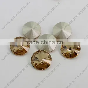 Round Shaped Black Diamond Crystal Point Back Fancy Rhinestone With Claw Setting thumbnail-5