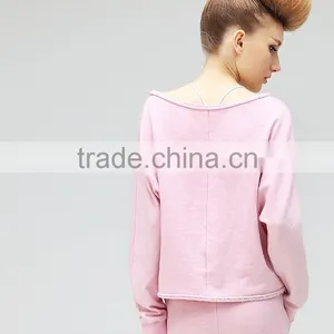 2016 Fashion Spring Sets Thin Fleece/new Sport Loose Bomber Pull Over Fleece/big Collar Pink Rose Fleece thumbnail-4