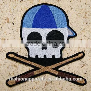 Custom High Quality Embroidered Creative Skulls Patch for Clothes Embroidery Patch Made in China Choose Size/color thumbnail-1