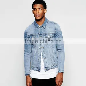 Light Blue With Two Pocket Men Casual Jacket With Button thumbnail-1