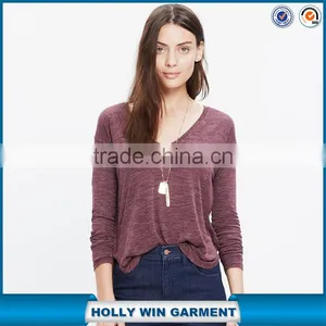 Women t Shirt That Extra-soft Feel Long-sleeve V-neck Tee thumbnail-1