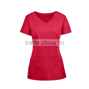 Hospital Doctor Nurse Tops Woman&Man Short-sleeve Medical Clothing Surgical Isolation Medical Uniform Scrub Tops thumbnail-2