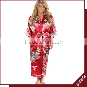 2014 Hot Selling Sexy Lady's Robes Satin Kimono Robes Bathrobes PC103 thumbnail-1