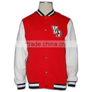 Student Baseball Jacket Hoodies Red White thumbnail-3