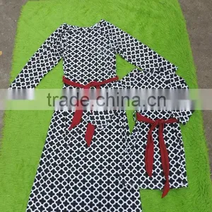 Mom and me Dress Clothes Party Clothes Sets Long Sleeves Dress me and Mom Machting Dress thumbnail-2
