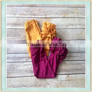 2017 Boutique Girl Icing Ruffle Pure Color Pants Summer Clothes Poly Bags for Clothes thumbnail-1